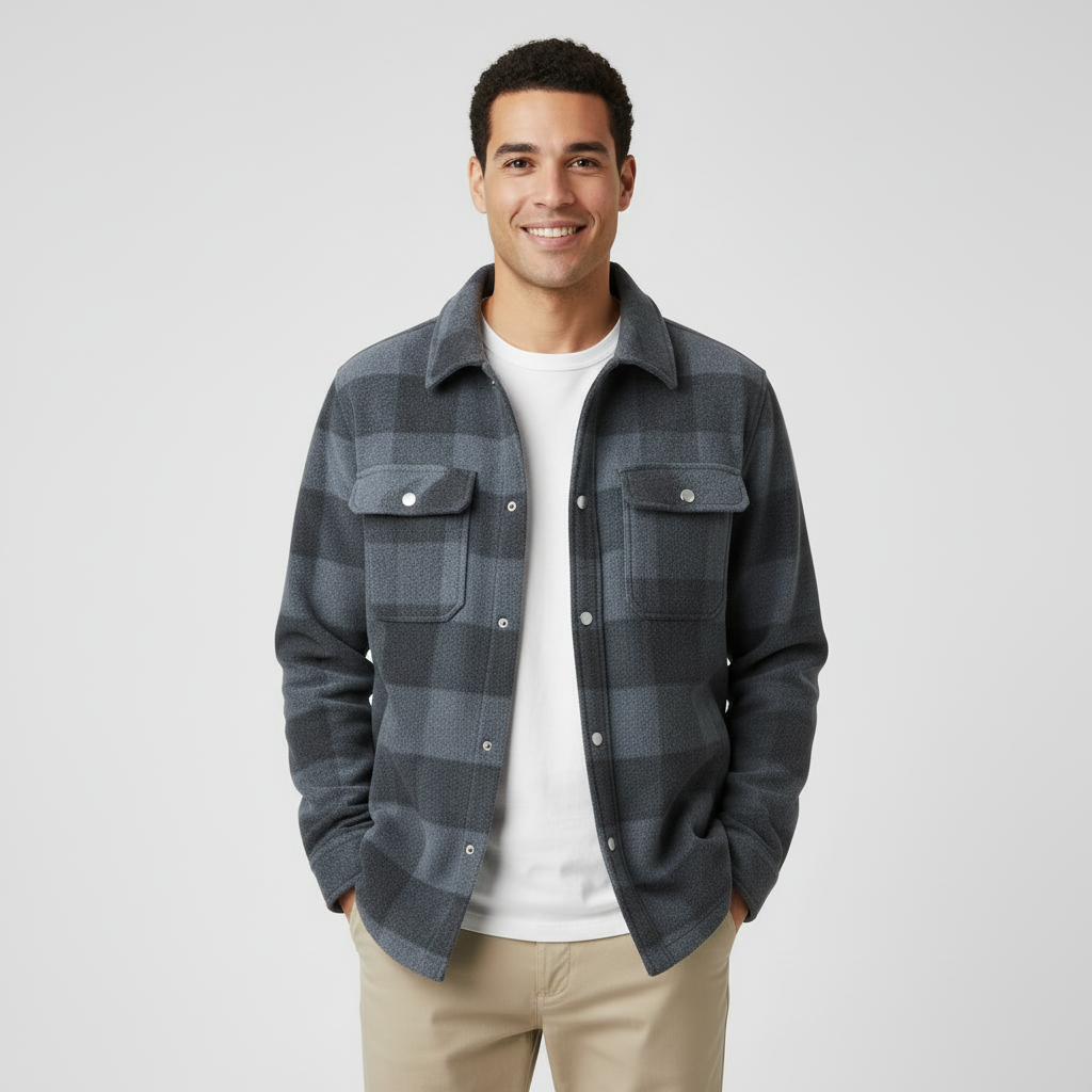 Rust Herringbone Wool-Blend Jacket
