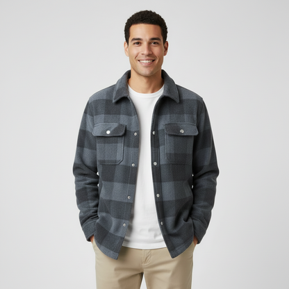 Rust Herringbone Wool-Blend Jacket