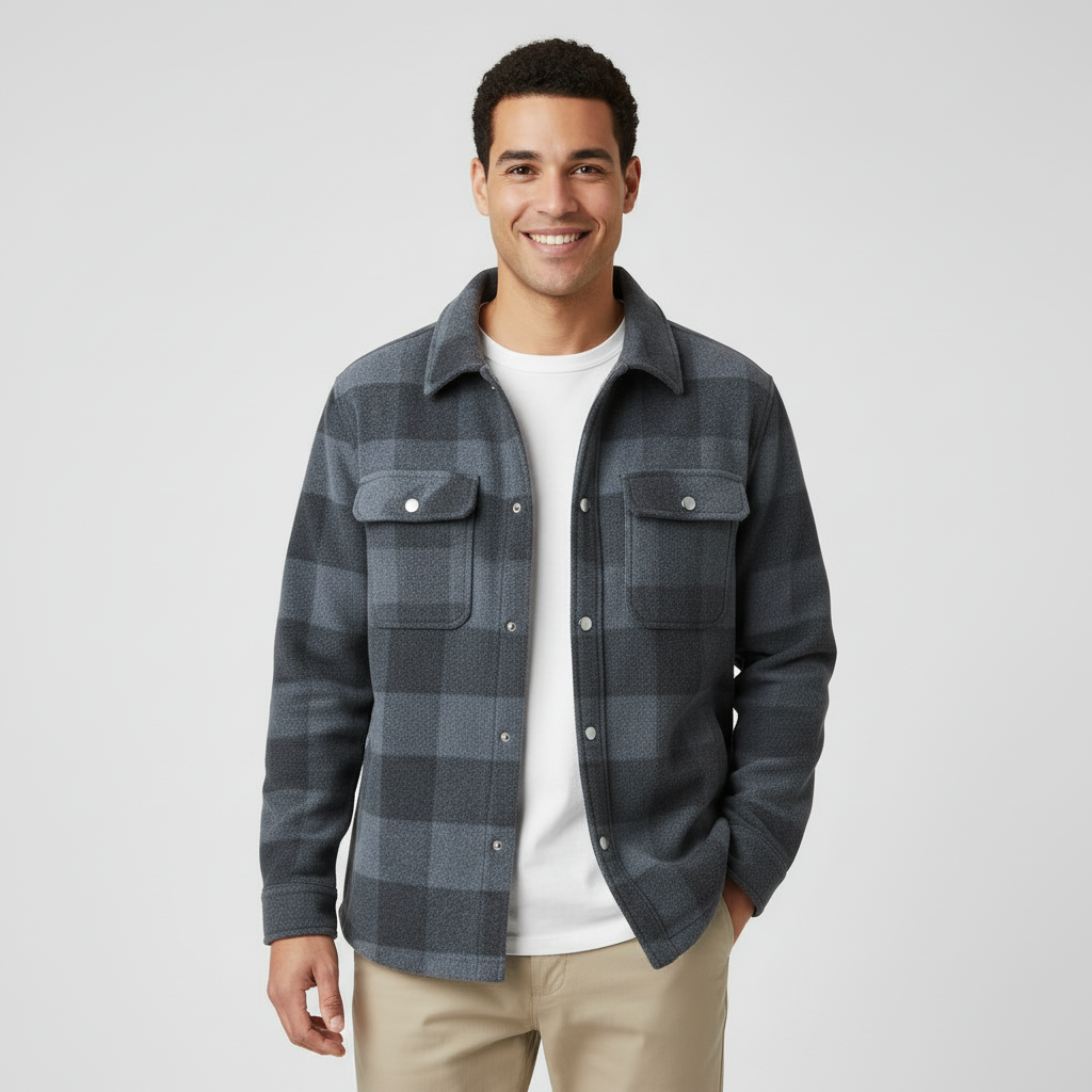 Rust Herringbone Wool-Blend Jacket
