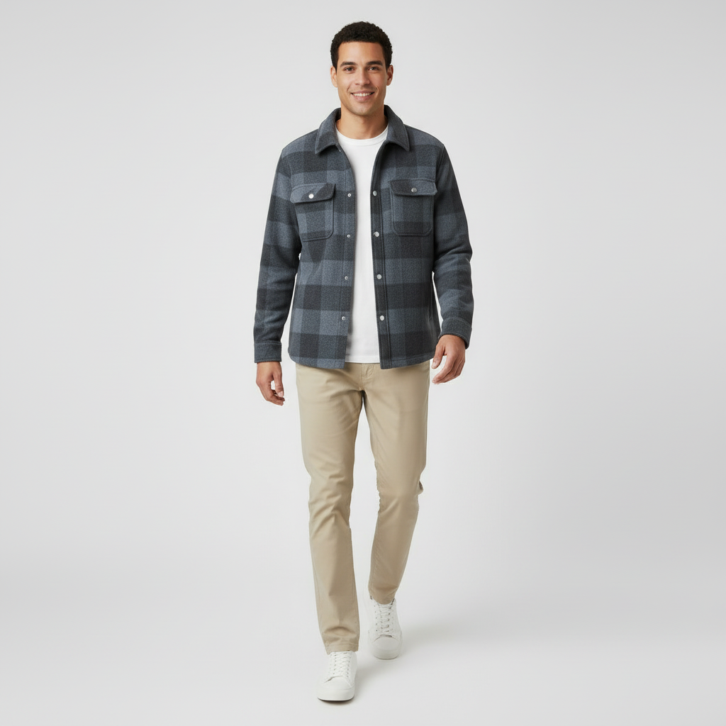 Rust Herringbone Wool-Blend Jacket