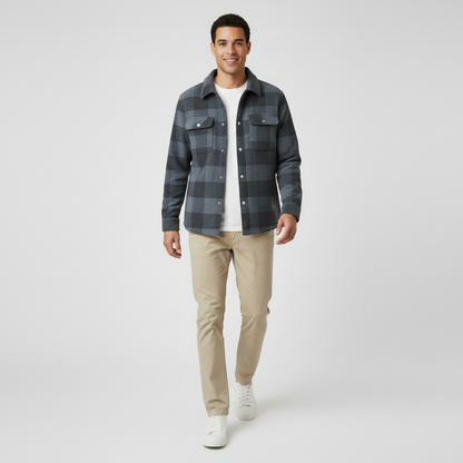Rust Herringbone Wool-Blend Jacket