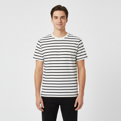 Urban Breton Stripe Crew Neck Tee