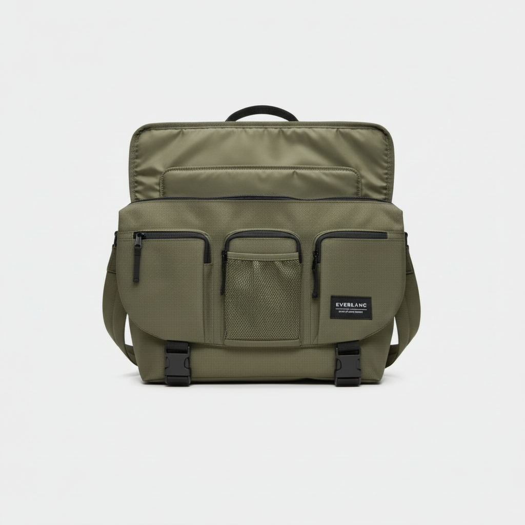 Olive Ripstop Cargo Messenger Bag