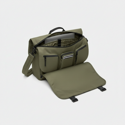 Olive Ripstop Cargo Messenger Bag