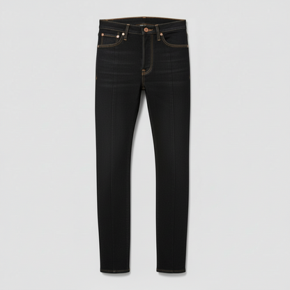 Dark Wash Pintuck Slim Jeans