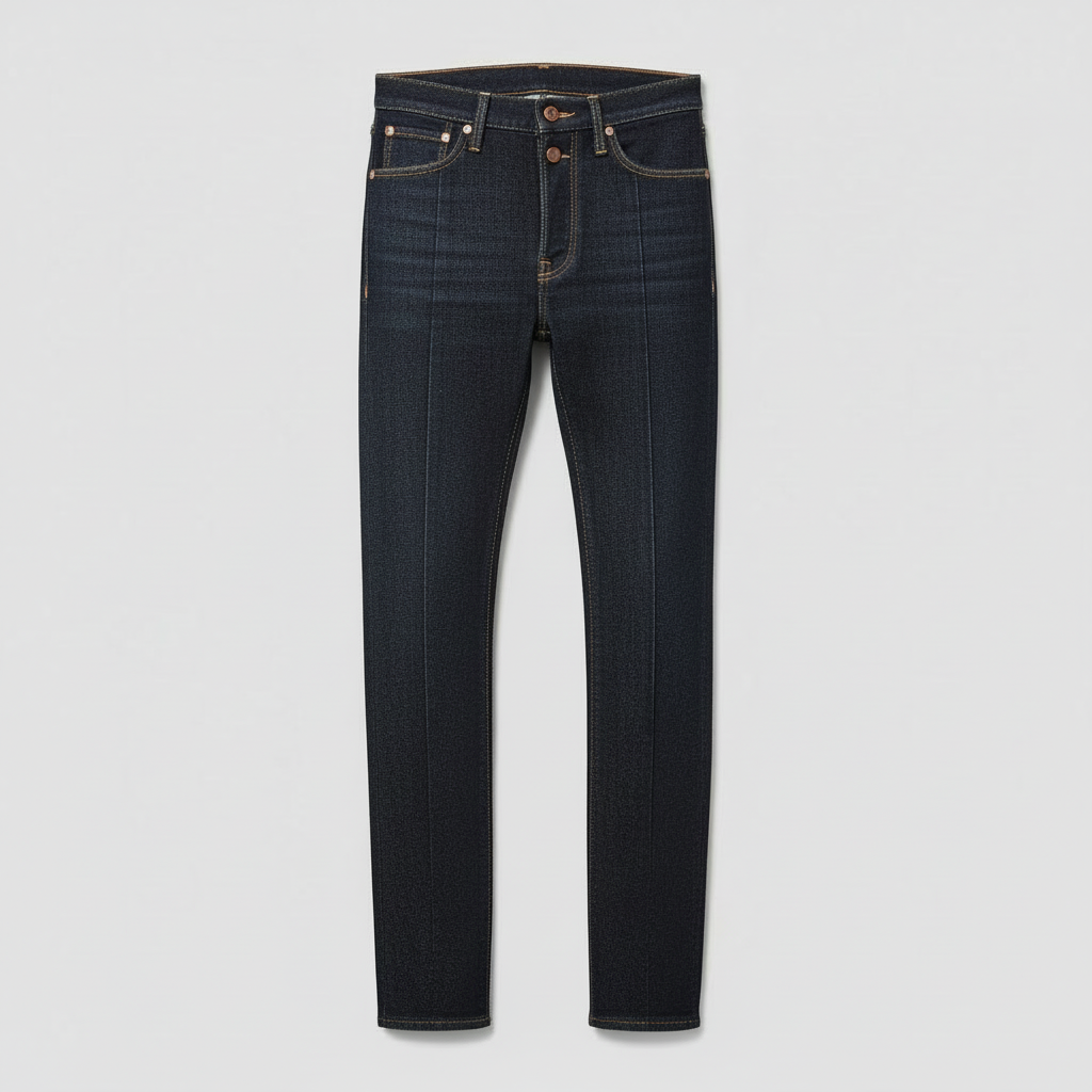 Dark Wash Pintuck Slim Jeans