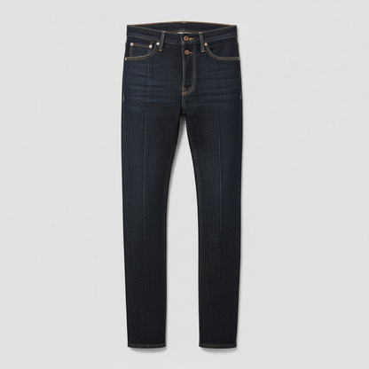 Dark Wash Pintuck Slim Jeans