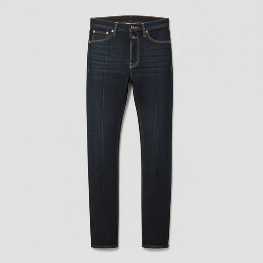 Dark Wash Pintuck Slim Jeans