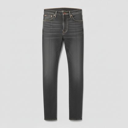 Dark Wash Pintuck Slim Jeans