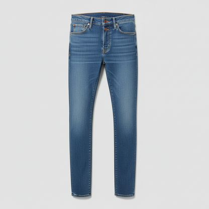 Dark Wash Pintuck Slim Jeans