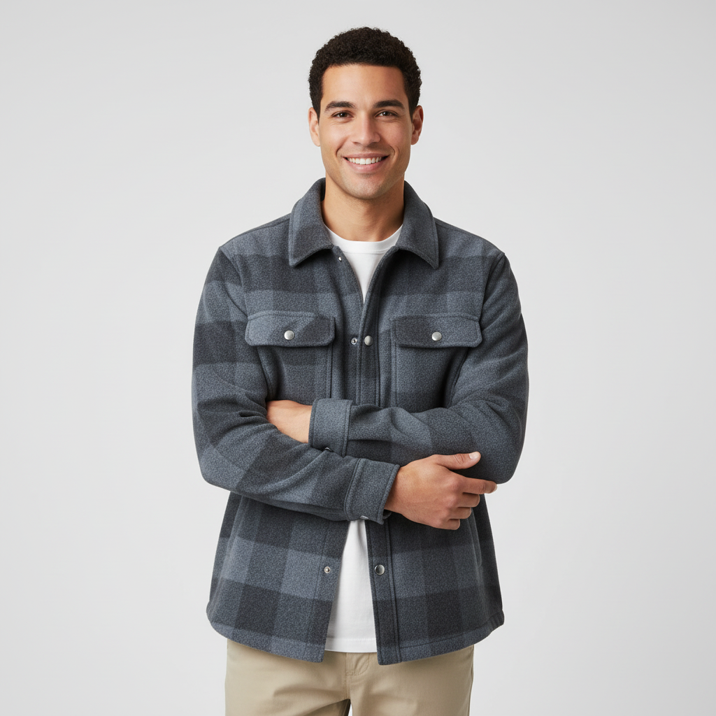 Rust Herringbone Wool-Blend Jacket