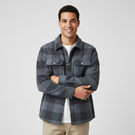 Rust Herringbone Wool-Blend Jacket
