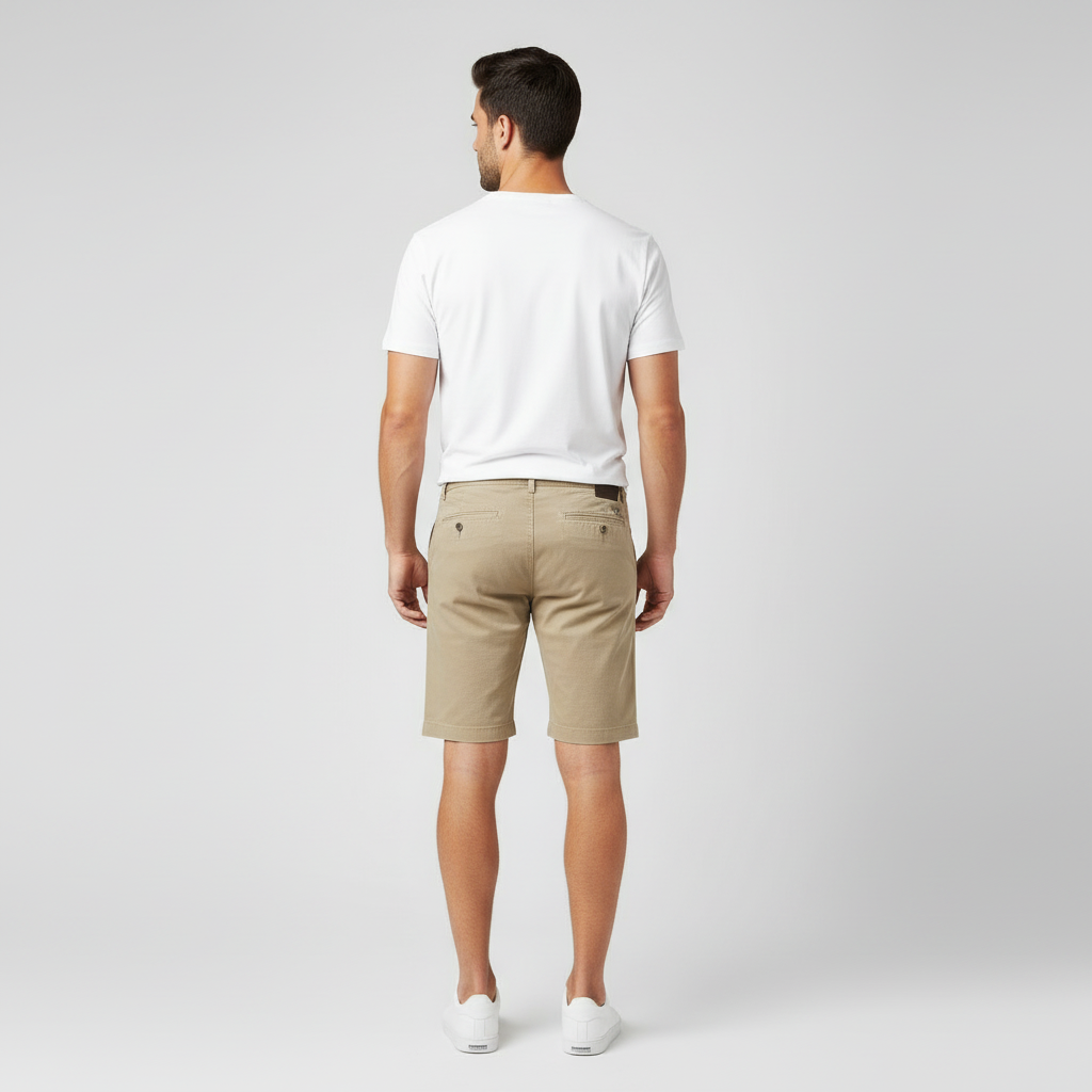 Sand Beige Slim Chino Shorts