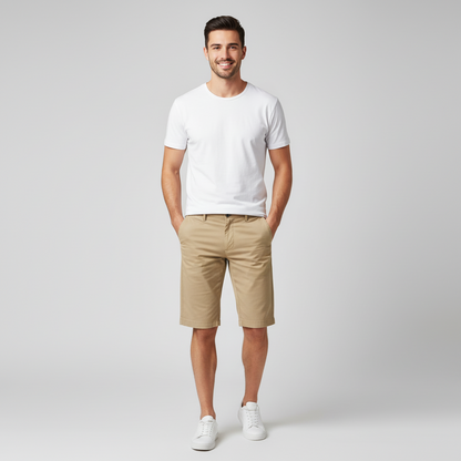 Sand Beige Slim Chino Shorts