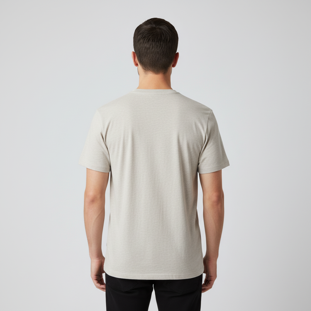 Stone Waffle Knit Crew Neck T-Shirt