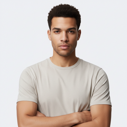 Stone Waffle Knit Crew Neck T-Shirt