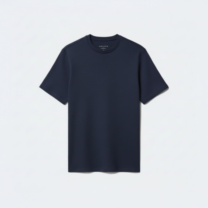 Stone Waffle Knit Crew Neck T-Shirt
